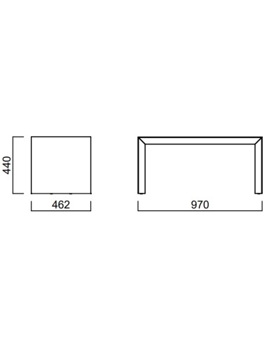 Dimensions du banc Museum 2 Seats 2 places – largeur 970 mm