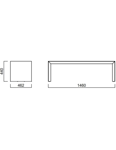 Dimensions du banc Museum 3 Seats – largeur 1460 mm