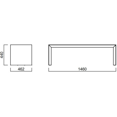 Dimensions du banc Museum 3 Seats – largeur 1460 mm