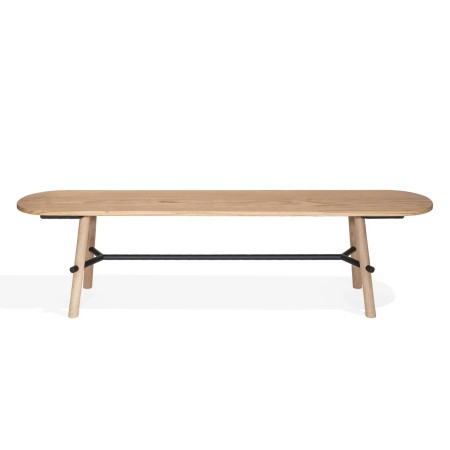 Record Bench banc en bois de chêne pour halls, salle d'attente, restauration