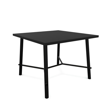 Petite table noire carrée 100cm - acier et fenix pour restauration et salle de pause RECORD LIVING