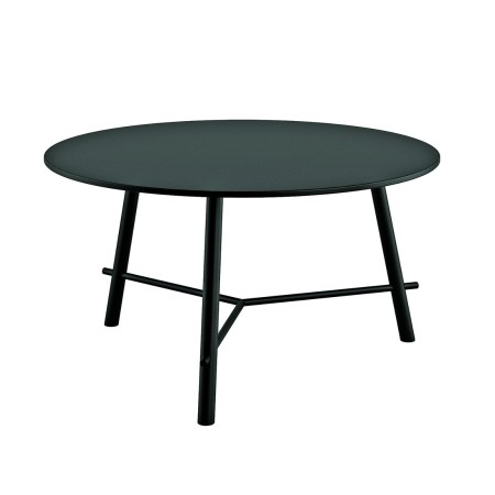 Table ronde noire pour réunion et restauration - design épuré minimaliste Record Living