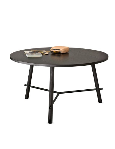 Table en bois de chêne massif - noire minimaliste, salle à manger Record Living