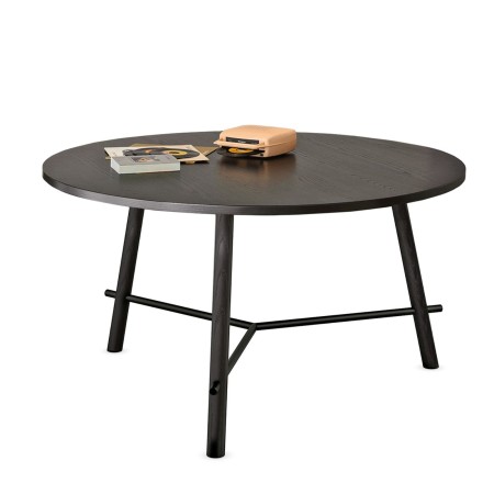 Table en bois de chêne massif - noire minimaliste, salle à manger Record Living