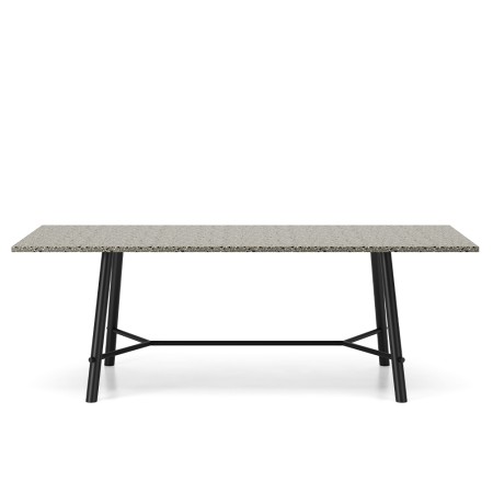 Table de réunion grand format avec plateau en fibre recyclée et pieds acier noir - Record Living Maxi