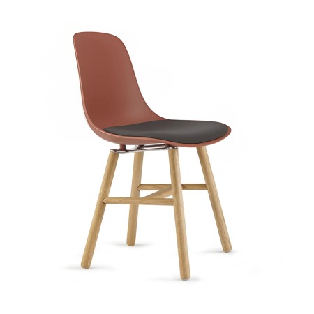 Chaise rétro tissu pieds bois – Pure Loop Mono Wood