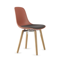 Chaise piètement bois assise tissu style scandinave Pure Loop Mono Wood