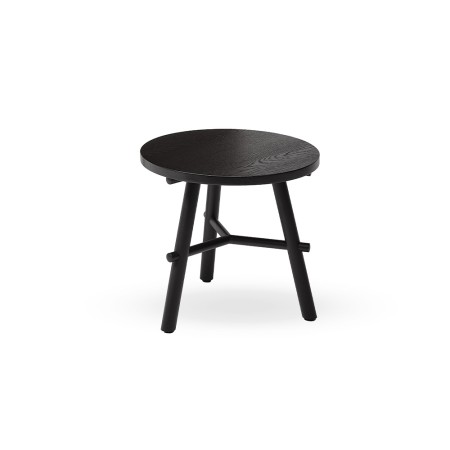 table basse ronde noire avec pieds acier – modèle Record Contract