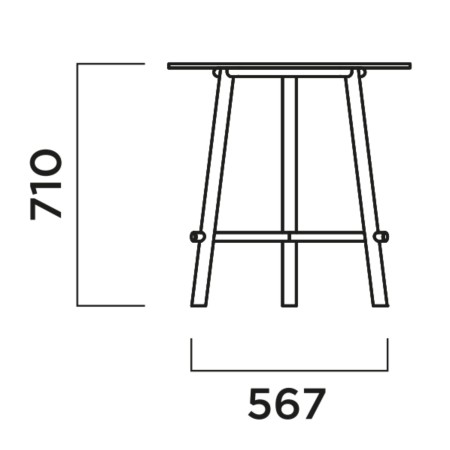 dimensions table bistrot H710 Record Contract