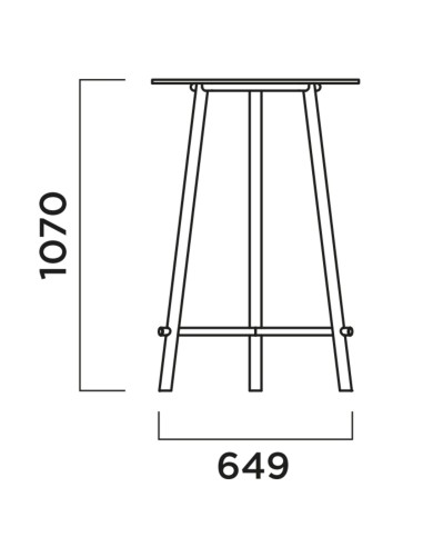 Dimensions de la table haute Record Contract H 1070