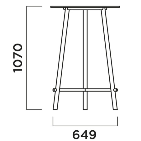 Dimensions de la table haute Record Contract H 1070