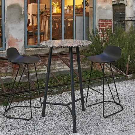 Table haute pieds en acier noir modèle H 1070 Record Contract 2