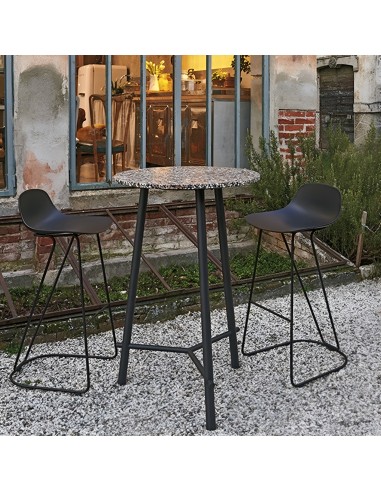 Record Contract Table haute pour salle de pause, restauration, café - design noir