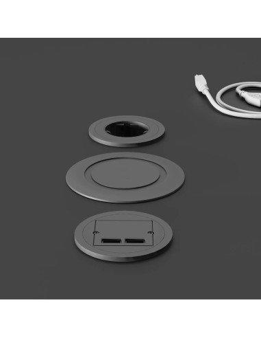 Prise intégrées à la table Record Meeting - USB, wireless, schuko