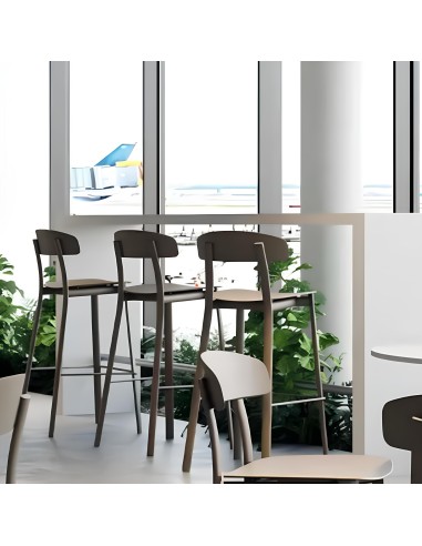Tabouret 75 cm intérieur pour bar avec assise plastique – Feluca Pop