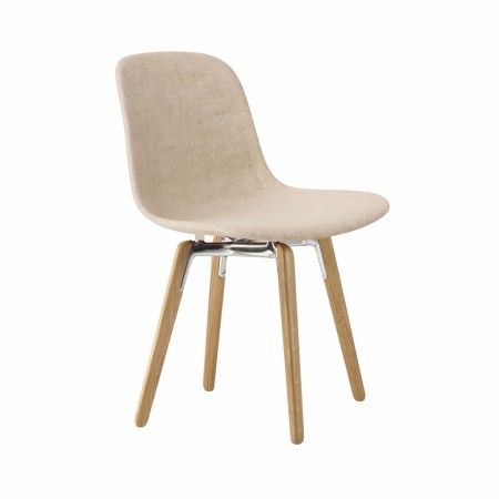Chaise tissu beige et pieds bois pour salle d’accueil ou restaurant
