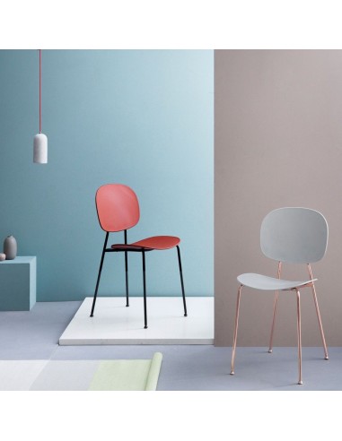 Tondina Pop jaune et grise avec piétmenet acier - salle de réunion design