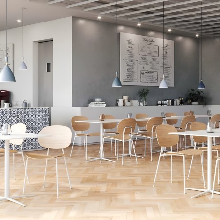 Chaises d'intérieur en chêne, salle de pase, collectif, réunion - bois et acier moderne