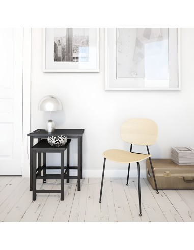 Chaise Tondina en bois en salle d'attente - pieds en acier fin moderne et élégante