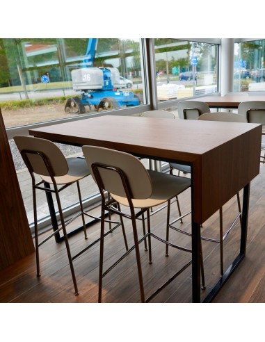 Tabouret de îlot de cuisine et tables hautes, plans de travail - bois de chêne naturel et acier teinté