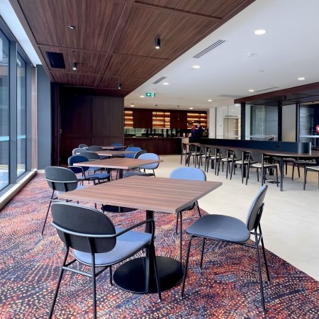 Chaise avec accoudoirs restauration, salle de pause, réunion Tondina - assise confortable en tissu et dos en bois