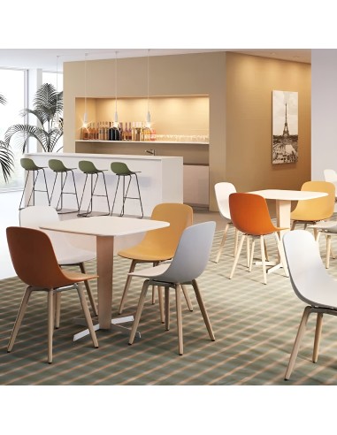 Chaise Pure Loop Mono avec pieds en bois et coque plastique - confortable et coloré pour salon