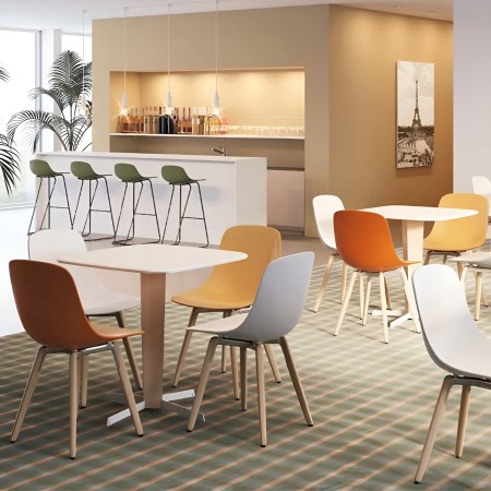 Chaise Pure Loop Mono avec pieds en bois et coque plastique - confortable et coloré pour salon