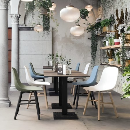 Chaise Pure Loop Mono Retro bois et plastique beige - style rétro et coloré 2