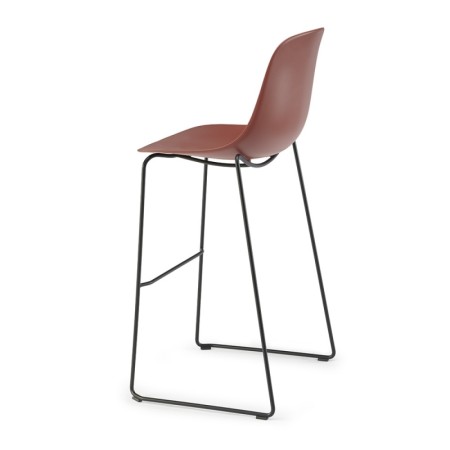Tabouret haut d'extérieur pour bar, comptoir en plastique et métal traité - Pure Loop Mono