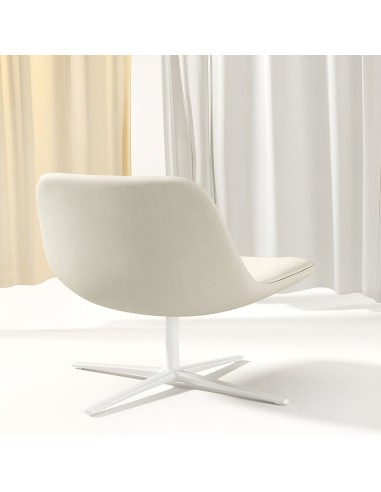Fauteuil blanc salle d'attente et bureaux en tissu et aluminium - Pure Loop Lounge