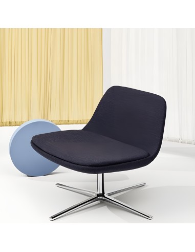 Fauteuil en tissu noir et base aluminium pour détente confortable - Pure Loop Lounge