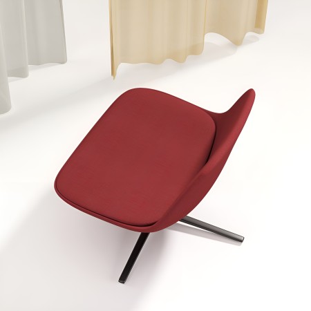 Fauteuil Pure Loop Lounge rouge vue de haut - assise confortable