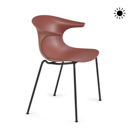 Chaise extérieure empilable Loop Mono – structure 4 pieds en acier peint