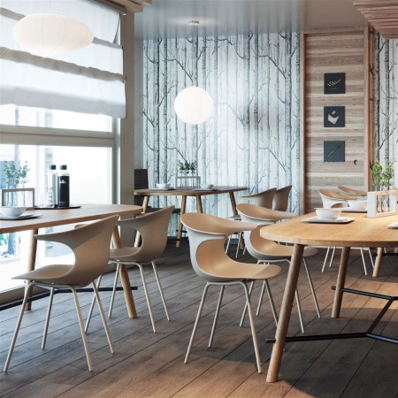 	Salle à manger, restauration avec chaises Loop Mono design en plastique et acier - moderne