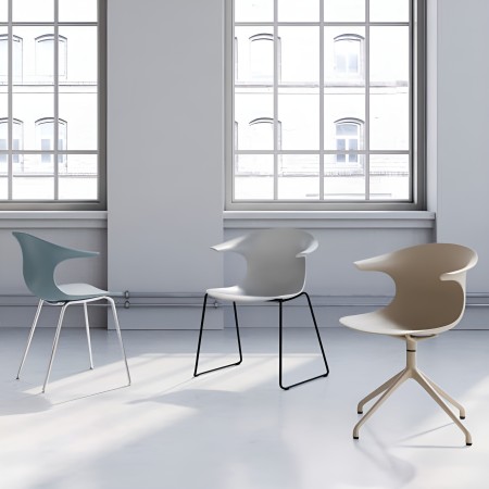 Chaise pour extérieurs Loop Mono avec accoudoirs - structure design monobloc en plastique