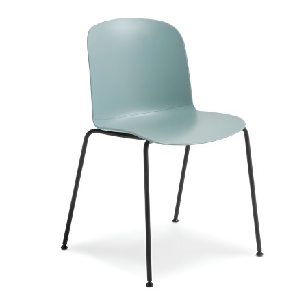 Chaise Relief bleu avec pieds en acier noir - salle de réunion