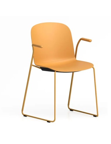 Chaise empilable pour salle de réunion – piètement luge et accoudoirs Relief