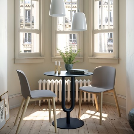 Chaise en plastique et bois ergonomique - salle d'attente ou restauration Relief