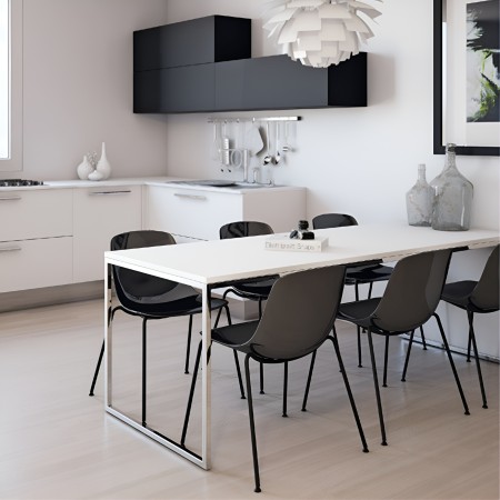 chaise Pure Loop Mono non empilable avec coque beige et piètement noir 2