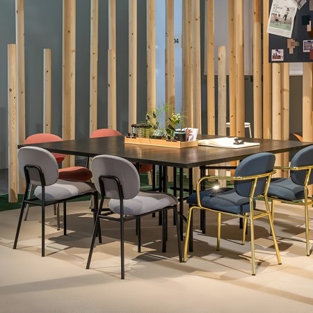 Chaise Tondina Fat – Assise enveloppante en tissu rembourré, idéale pour les espaces de travail ou de détente 2