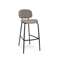 Chaise haute pour bar rembourrée en tissu rouge Tondina Fat