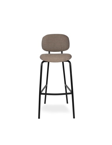 Tabouret Tondina Fat Bar avec assise tissu et structure noire - confort maximal