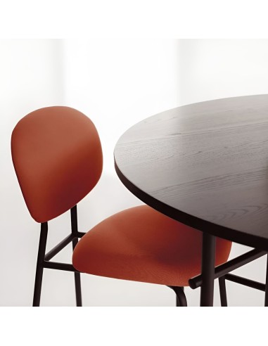 Tondina Fat tabouret de bar confortable en tissu et acier - comptoirs, bars