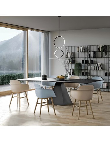 Chaise Sicla 4 pieds en plastique beige avec accoudoirs - salle de pause chaleureuse