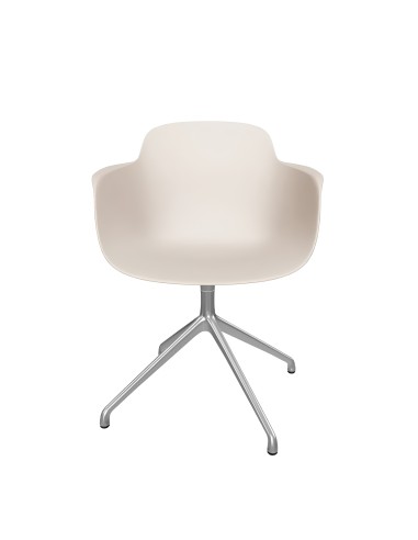 Chaise Sicla pivotante en plastique et acier - coloris beige