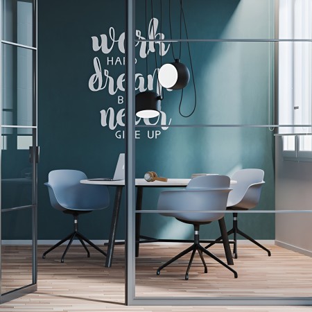 Chaise en plastique bleu et acier pour réunion, bureau - Sicla