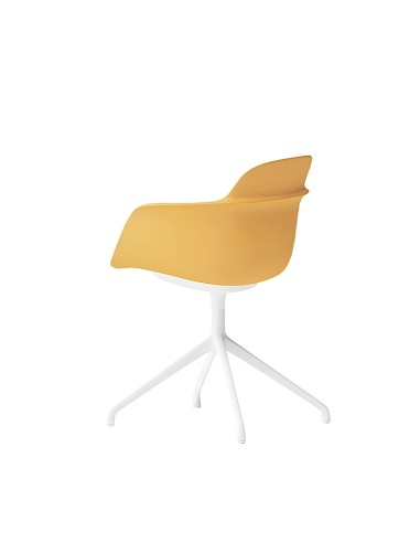 Chaise Sicla de profil - colorée jaune et pieds en étoile blancs