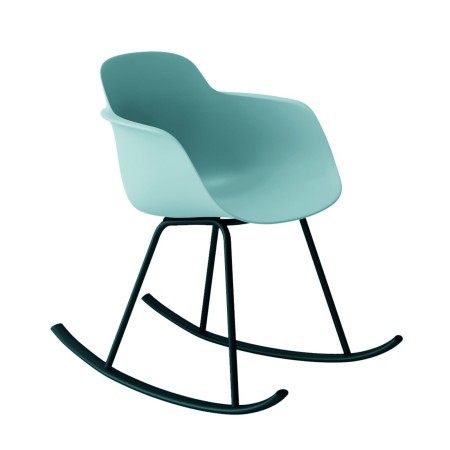 Chaise en plastique et acier à bascule pour coin jeu en salle d'attente, coin lecture enfant - Sicla