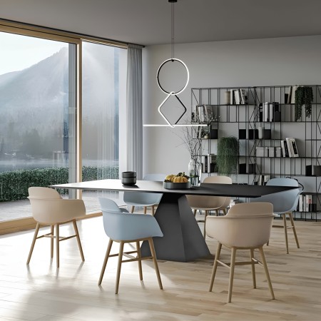 Chaise Sicla 4 pieds en plastique beige avec accoudoirs - salle de pause chaleureuse