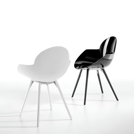 Chaise design blanche en plastique rigide – Cookie 2